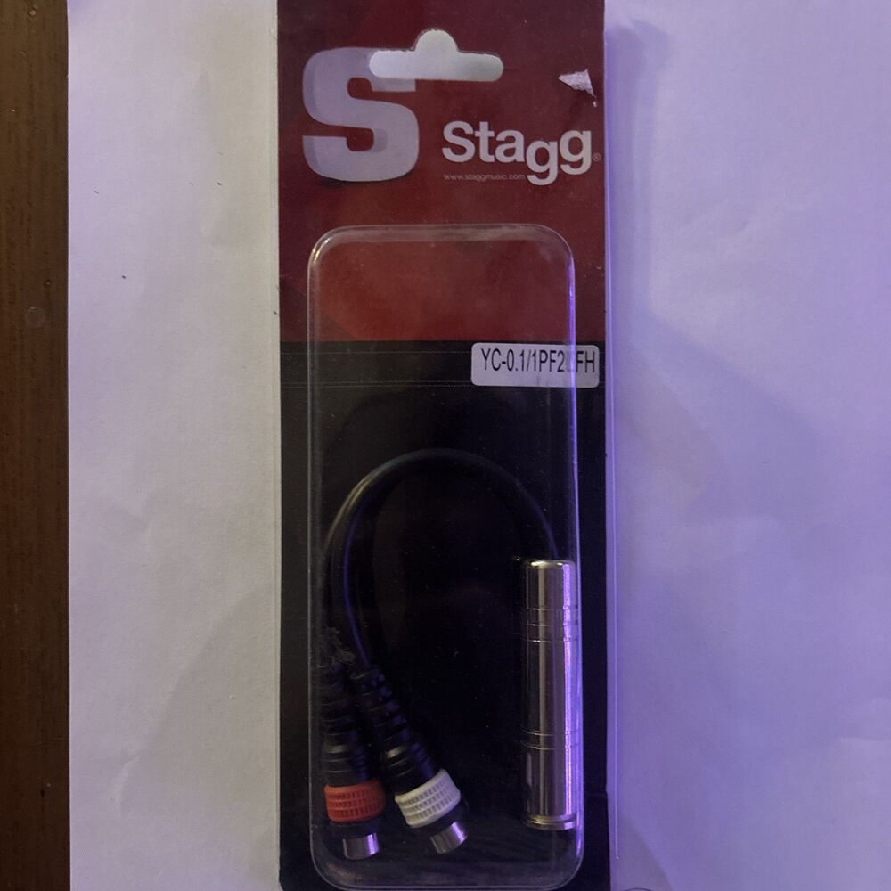 Stagg YC-0.1/1PF2CFH 10cm Y Audio Adapter Female 6.35mm to 2 Male RCA